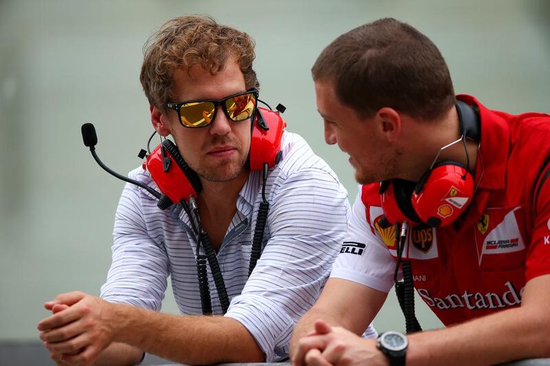 Sebastian Vettel of Germany has moved from Red Bull Racing to Ferrari, part of the Italian team’s rebuilding effort. Dan Istitene / Getty Images

