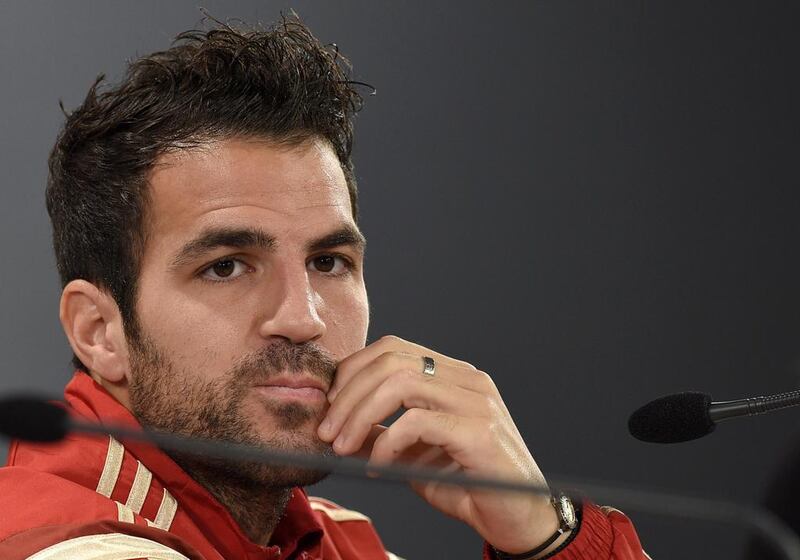 Spain midfielder Cesc Fabregas attends a news conference on June 15, 2014, at CT do Caju in Curitiba during the 2014 Fifa World Cup in Brazil. Lluis Gene / AFP