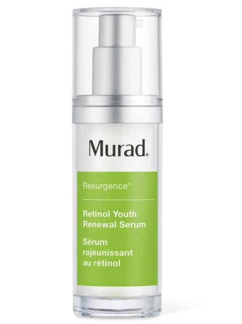 Retinol reduces clogged pores and skin inflammation, and controls acne. Seen here, Murad Retinol Youth Renewal Serum, Dh172, www.bloomingdales.ae