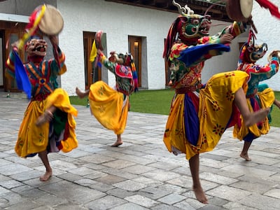 Chham dances are performed at the Amankora Thimphu. Photo: Narayan Ramachandran