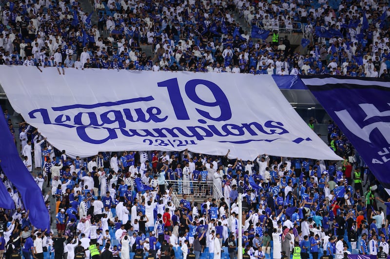 Al Hilal supporters celebrate after winning the Saudi Pro League. Getty Images