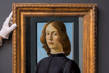 Extremely rare to market, Sandro Botticelli's 'Portrait of a Young Man Holding a Roundel' is expected to achieve $80 million at auction at Sotheby's in January 2021. Courtesy Sotheby's