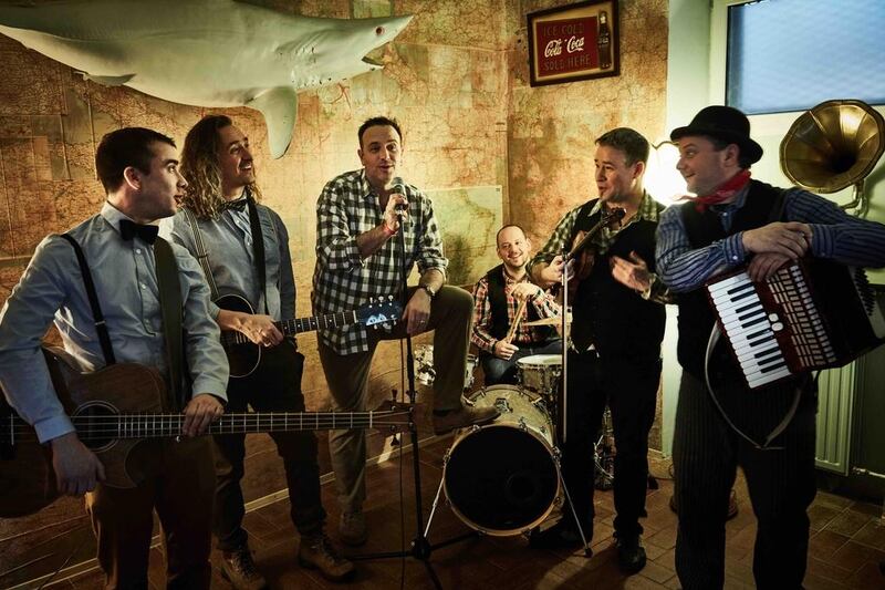 John Rech, third from left, with his indie-folk band, Dream Catcher. Courtesy Alliance Française Dubai 