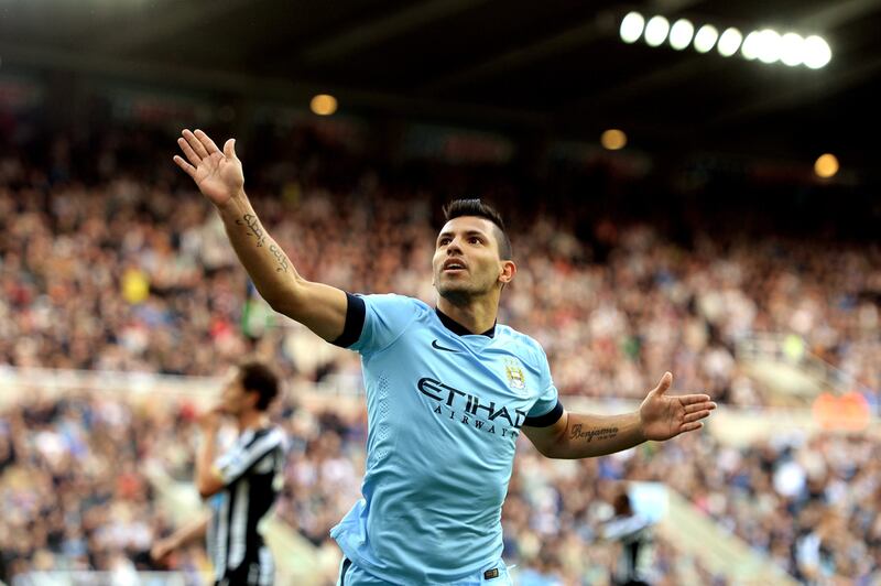 Manchester City - Sergio Aguero (2014/15) 26 goals in 33 games. Getty