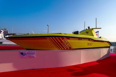 An Al Marakeb vessel at Idex. Tawazun has bought a stake in the Sharjah firm. Victor Besa / The National
