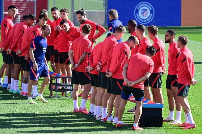 Atletico players at training. AFP