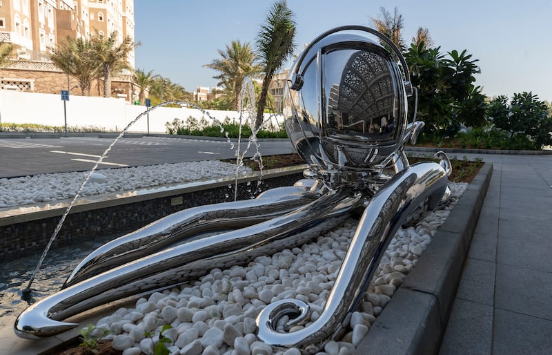 There are lots of quirky artistic touches, like this octopus sculpture slinking around the hotel entrance.