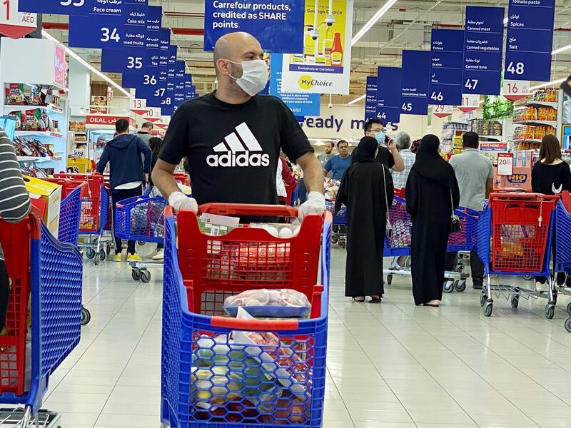 A man wears a protective mask at the shopping mall in Dubai. Reuters