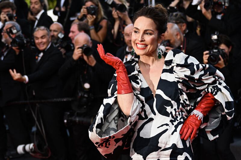 Swedish actress and jury member Noomi Rapace wears Dries van Noten for the screening of Elvis. AFP