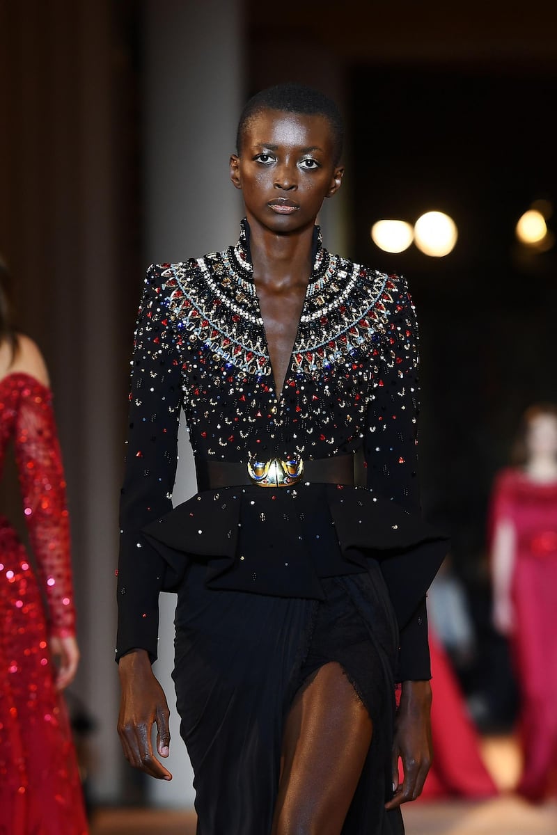 A look by Zuhair Murad during his spring / summer 2020 haute couture show in Paris, on January 22, 2020. AFP