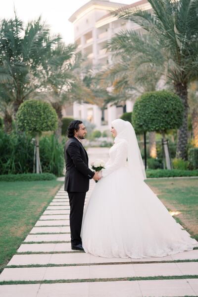 Sally Attar and Aoun Assaad got married online followed by a photoshoot at Waldorf Astoria Hotel in Dubai
