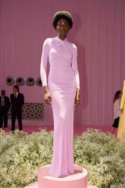 Pastel pink at Carolina Herrera. Photo: Dubai Fashion Week