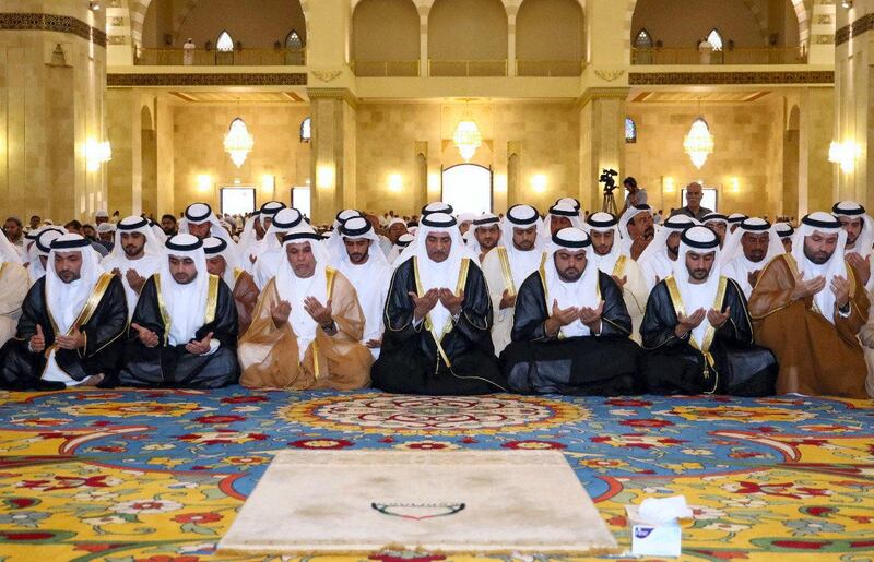 The Ruler of Fujairah performs prayers on Eid Al Fitr.