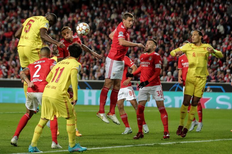 QUARTER-FINAL FIRST LEG: April 6, 2022 - Benfica 1 (Nunez 49') Liverpool 3 (Konate 17', Mane 34', Díaz 87'). Klopp said: "Coming here and winning an away game in the Champions League is tough. Obviously, Benfica fought for their lives. We could have scored in the last minute - the fourth one would be nice but we're not in dreamland here. EPA