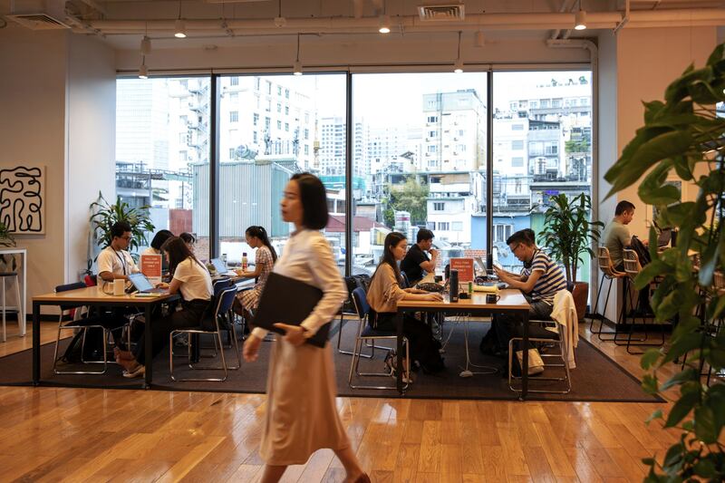 People work at Sentry, a co-working space, in Ho Chi Minh City, Vietnam.  Industry insiders say Ho Chi Minh City has the makings of the next Silicon Valley-lite. Bloomberg