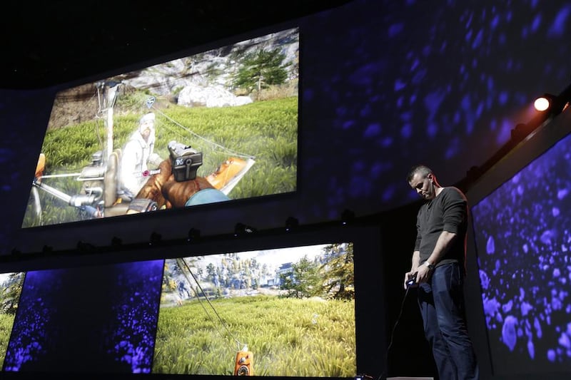 A live demo is given of Far Cry 4 at Sony’s press conference. Dan Krauss / Getty Images / AFP