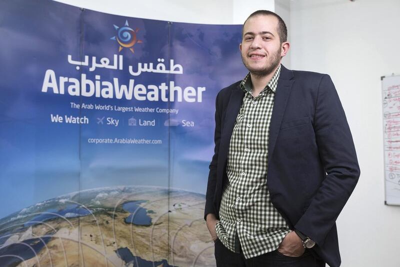 Mohammed Al Shaker of ArabiaWeather says his company even gives advice in certain weather scenarios about taking precautions for health conditions. Antonie Robertson / The National