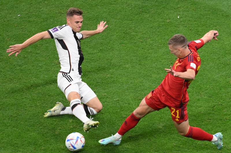 Joshua Kimmich – 6. While the 27-year-old was forced on the backfoot as Spain dominated possession, Kimmich’s pressing nearly resulted in an opener for the Germans when he dispossessed Simon before he was played in by Gundogan to force the Spanish goalkeeper to push wide. His set pieces were poor. AFP