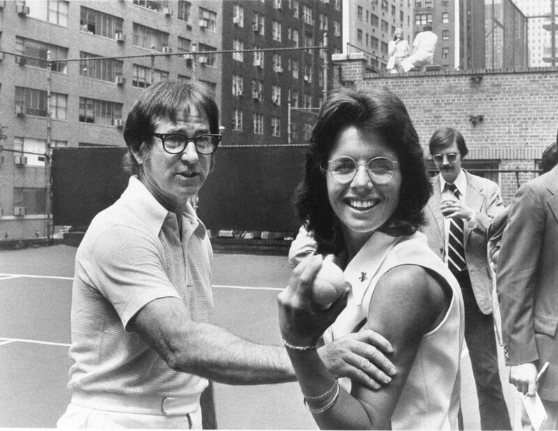 Bobby Riggs, left, challenged Billie Jean King in the 1973 ‘Battle of the Sexes’ and lost. AP Photo