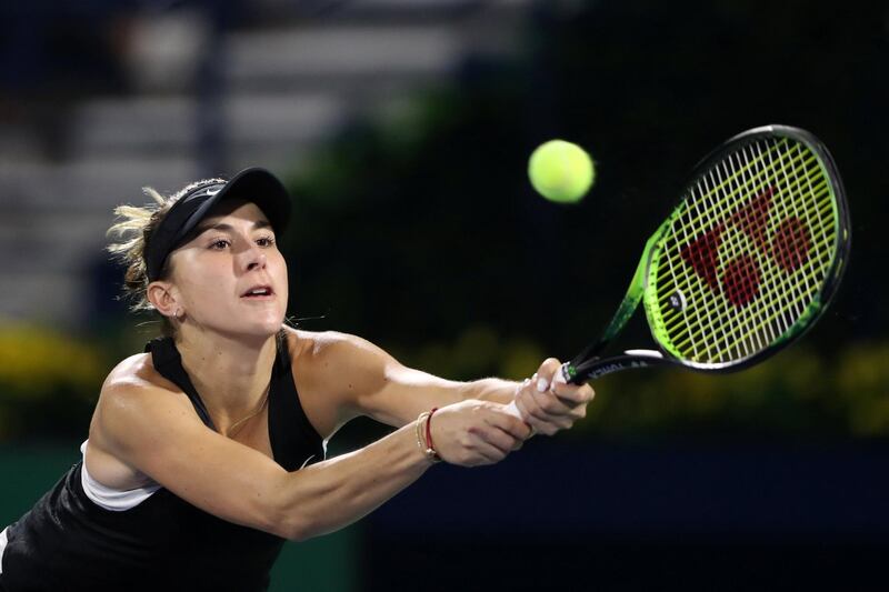 Bencic stretches to get a return. Reuters