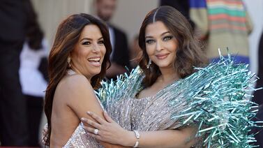 Eva Longoria and Aishwarya Rai Bachchan at the premiere of Kinds of Kindness at Cannes. EPA