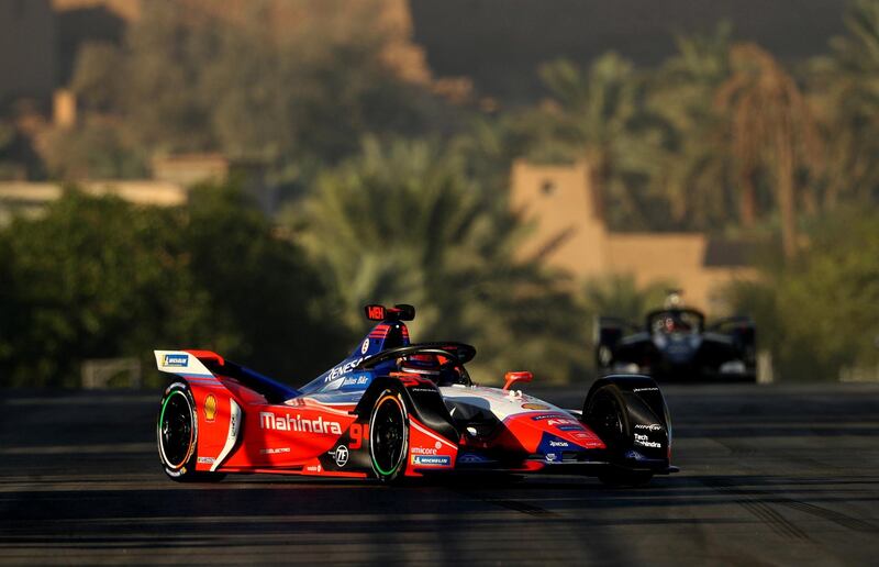 RIYADH, SAUDI ARABIA - NOVEMBER 22: Pascal Wehrlein of Germany driving the (94) Mahindra M6Electro and Mahindra Racing on track during practice ahead of the ABB FIA Formula E Championship - Diriyah E-Prix  on November 22, 2019 in Riyadh, Saudi Arabia. (Photo by Francois Nel/Getty Images)