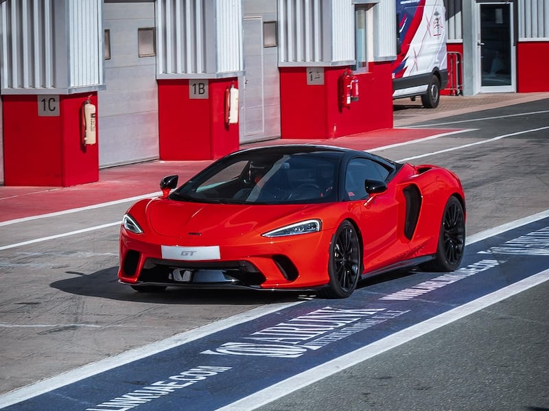 A McLaren GT prepares to roll.