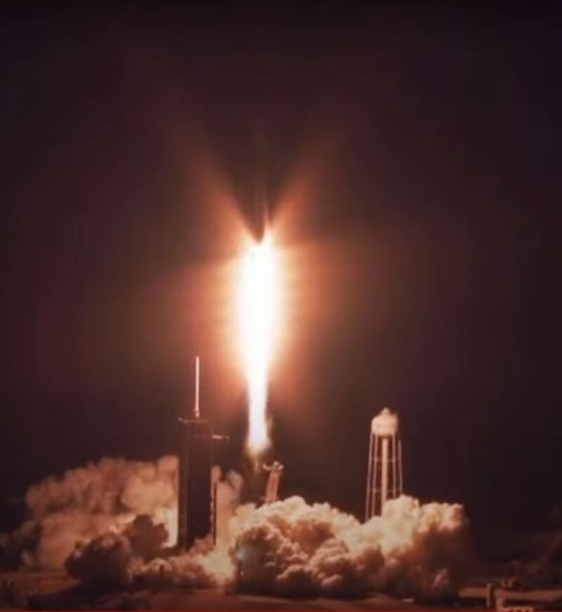 The rocket lifted off from Florida’s Kennedy Space Centre at 11.52am. The launch was streamed live by SpaceX and Nasa. Photo: SpaceX 