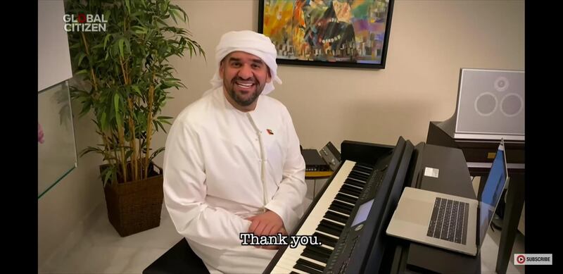 Hussain Al Jassmi performs as part of the One World Together at Home concert. YouTube