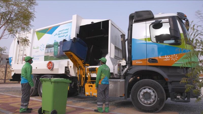 By using smart bins and route optimisation technology, carbon emissions, fuel consumption, time, manpower and vehicle usage can be reduced. Courtesy Bee'ah