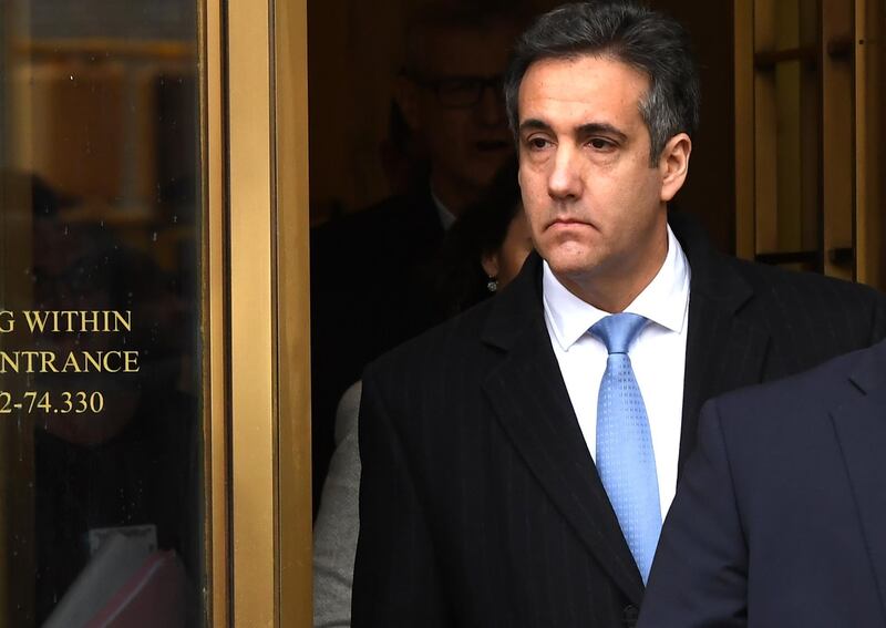 (FILES) In this file photo taken on December 12, 2018, US President Donald Trump's former attorney Michael Cohen leaves US Federal Court in New York after his sentencing after pleading guilty to tax evasion, making false statements to a financial institution, illegal campaign contributions, and making false statements to Congress. President Donald Trump's former lawyer Michael Cohen will testify in Congress next month, lawmakers said January 10, 2019, posing a potential new threat to the president as the Russia collusion investigation increasingly menaces the White House. The newly Democrat-controlled House Oversight Committee said Thursday that Cohen will testify in a public session on February 7."I thank Michael Cohen for agreeing to testify before the Oversight Committee voluntarily," Committee Chairman Elijah Cummings said in a statement.
 / AFP / TIMOTHY A. CLARY
