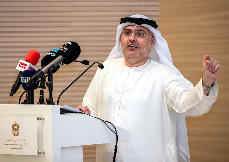 Dr Abdulrahman Al Awar, Minister of Human Resources and Emiratisation, said a greater mix of Emiratis and foreign talent will make the country more competitive. Victor Besa / The National
