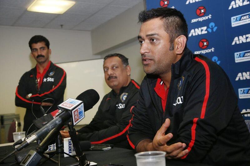 MS Dhoni and India arrived in New Zealand for their first tour in four years in the country on Monday. Nigel Marple / AFP