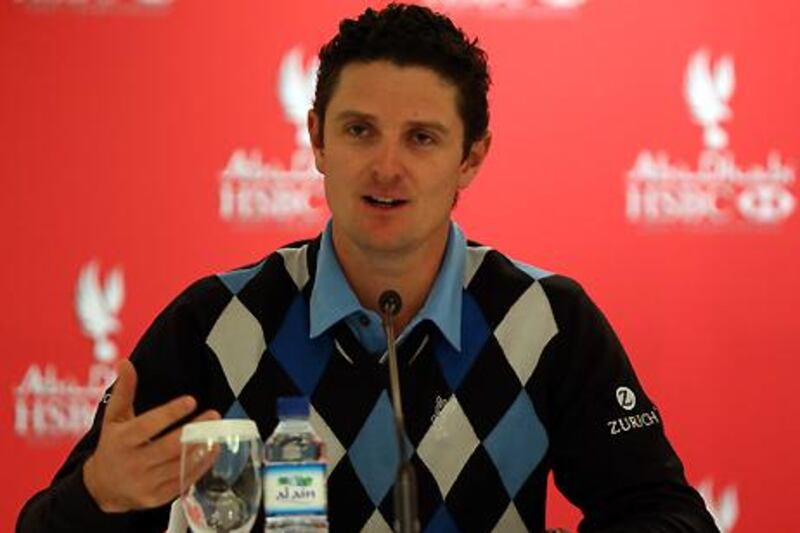 Justin Rose speaks to the media ahead of the Abu Dhabi HSBC Golf Championship.