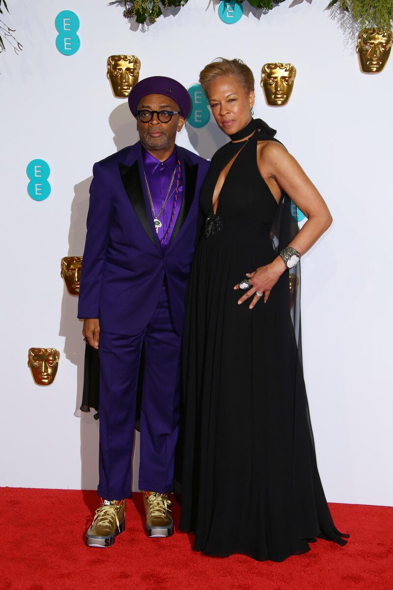 Spike Lee and Tonya Lewis Lee at the 2019 Bafta Awards ceremony at the Royal Albert Hall in London, on February 10, 2019. AP