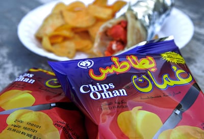 Abu Dhabi, United Arab Emirates, January 27, 2021.  Chips Oman porotta from Rashid Ali Hassan Cafeteria in Abu Dhabi.  --  Francisco poratta with a generous helping of Chips Oman.Victor Besa/The National Section:  LF  Reporter:  Janice Rodrigues