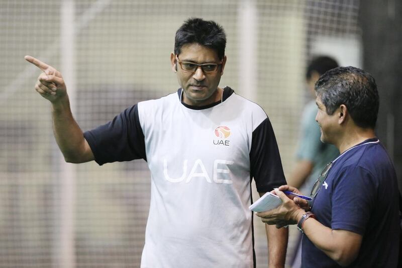 UAE Under 19 coach Aaqib Javed. Sarah Dea / The National