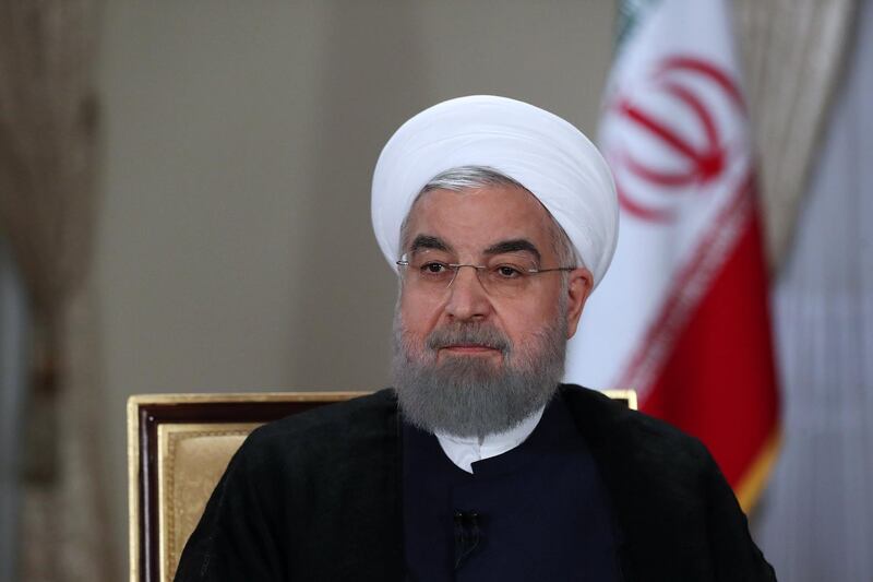 epa06170804 A handout picture made available by the presidential official website shows, Iranian President Hassan Rouhani during a live interview with Iranian National TV broadcast (IRIB) in Tehran, Iran, 29 August 2017. Media reported that Rouhani also rejected the US demands for inspecting of Iranian military sites by the UN nuclear watchdog as saying Iran was still committed to nuclear deal and International Atomic Energy Agency (IAEA) but we don't accept bullying.  EPA/PRESIDENTIAL OFFICIAL WEBSITE / HANDOUT  HANDOUT EDITORIAL USE ONLY/NO SALES