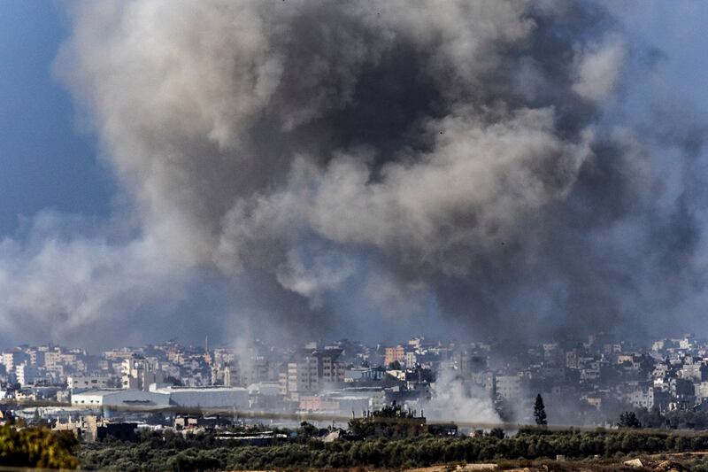 Smoke rises over Gaza as the conflict between Israel and Hamas militants. Reuters