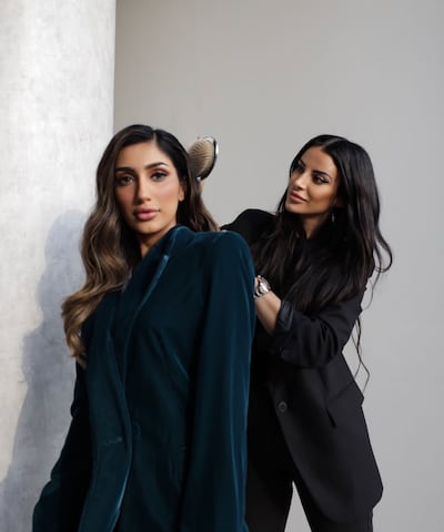 Bahrain's first Miss Universe contestant Manar Nadeem Deyani with her hair stylist Maggie Semaan. Photo: Yugen Group