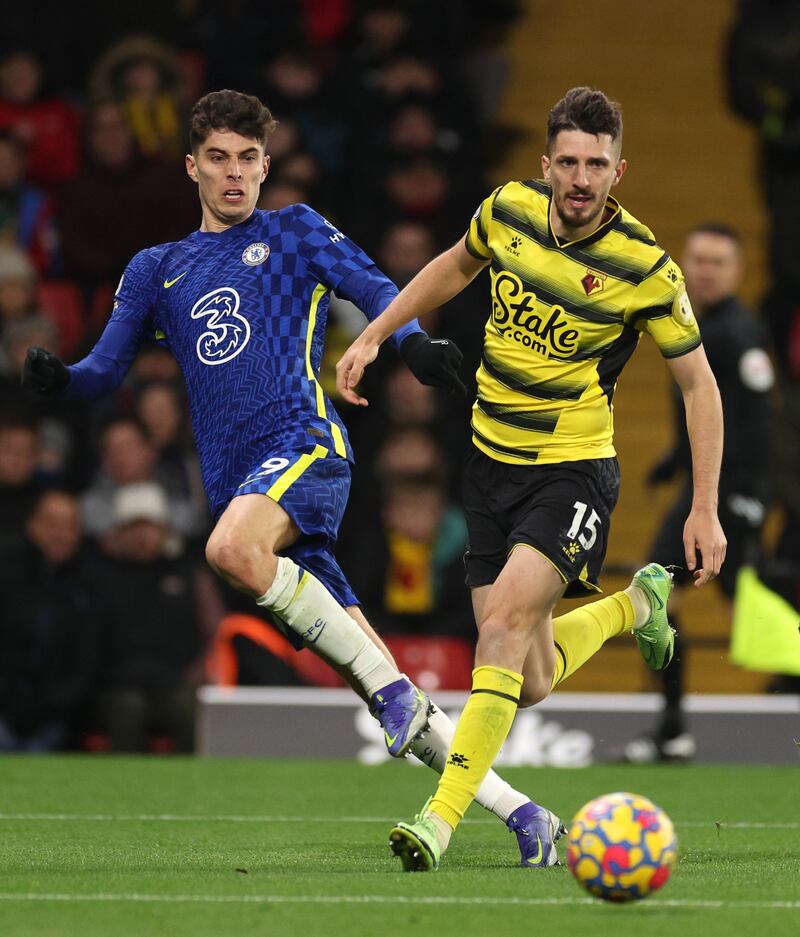 Craig Cathcart, 6 - Just about managed to scramble away a dangerous cross from the troublesome Mason Mount late in the first half but he ultimately couldn’t handle the Chelsea man despite a steady display. Getty Images