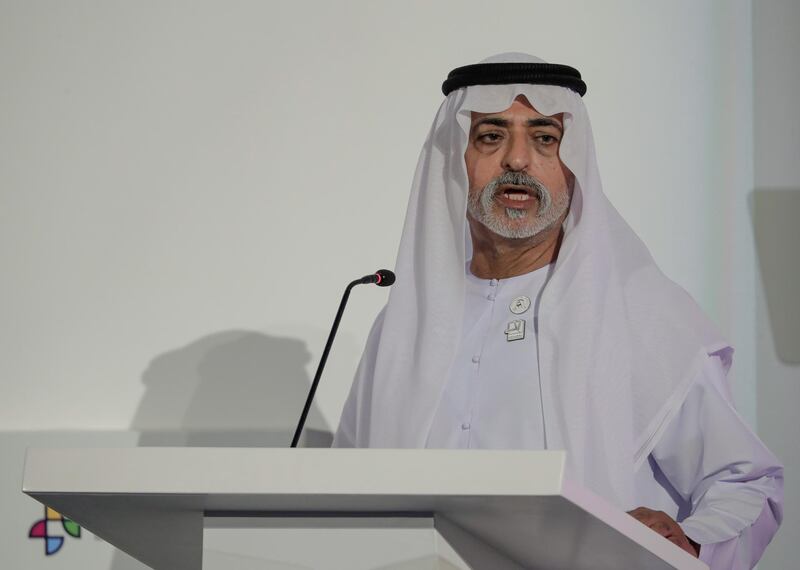 Abu Dhabi, United Arab Emirates, March 27, 2019.  --- IDEAS Abu Dhabi Forum.
--  H.E. Sheikh Nahyan bin Mubarak Al Nahyan.
Victor Besa/The National
Section:  NA
Reporter:  Dan Sanderson