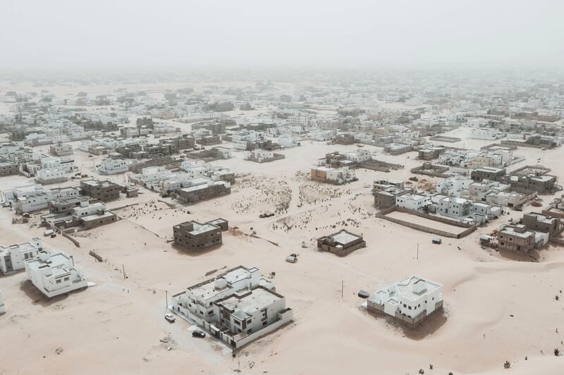 Newly built houses and construction sites in the Saharawi area on the outskirts of Nouakchott, Mauritania. AFP

