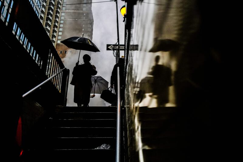 Heavy rain falls in the Manhattan borough of New York City. AFP