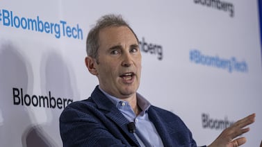 Andy Jassy, chief executive of Amazon, speaks during a technology summit in San Francisco, California. Bloomberg