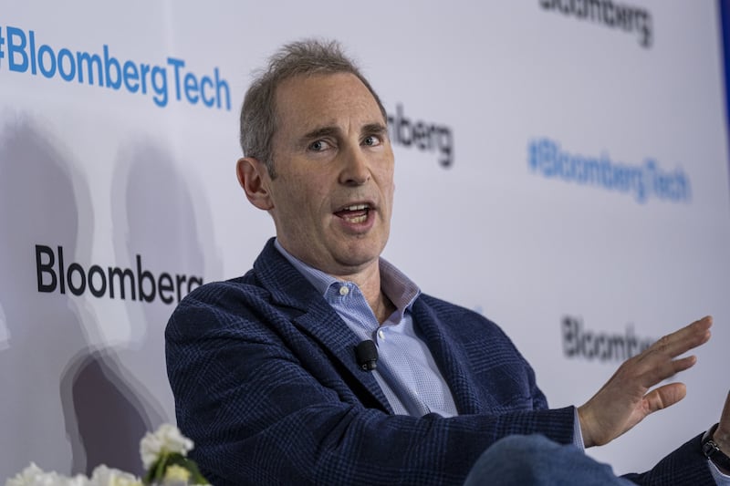 Andy Jassy, chief executive of Amazon, speaks during a technology summit in San Francisco, California. Bloomberg