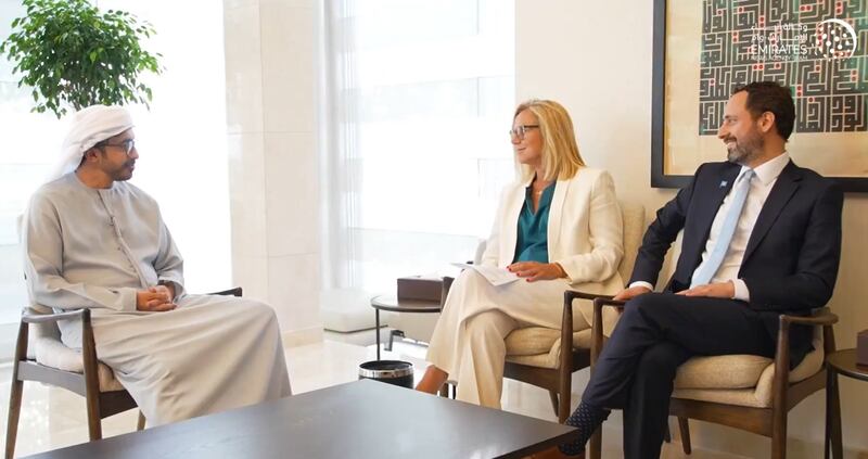 Sheikh Abdullah bin Zayed, Minister of Foreign Affairs, met Sigrid Kaag, United Nations Senior Humanitarian and Reconstruction Co-ordinator for Gaza. Wam