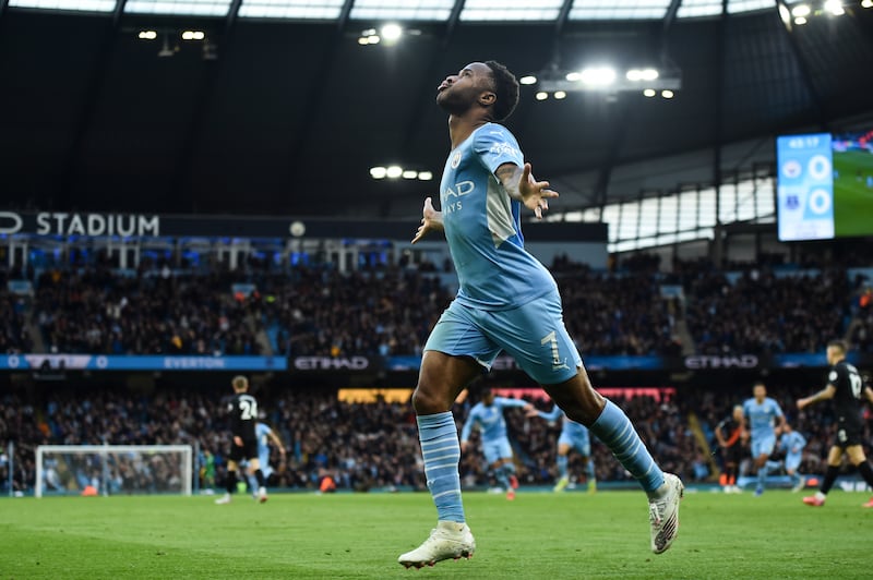 Right midfield: Raheem Sterling (Manchester City) – A beautifully taken opener, from Joao Cancelo’s similarly lovely pass, set City en route to beating Everton. Sterling was prominent throughout. EPA