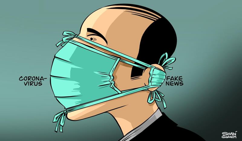 Our cartoonist Shadi Ghanim's take on the spread of fake news about coronavirus