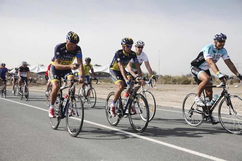 Dubai cycling enthusiasts get to ride and practice at the Nad Al Sheba cycling track, one of the many venues available in the UAE. Lee Hoagland / The National